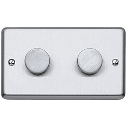 MK K1552BRC 2g 2 Way 60-450w Tungsten only Dimmer Brushed Chrome