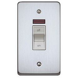 MK K5236BSS 50a DP Switch with Neon Brushed Stainless Steel