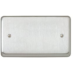 MK K3329BSS 2 Gang Blanking Plate Brushed Stainless Steel