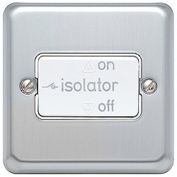 MK K4860BSS 1g 10a 3 Pole Fan Isolator Switch Brushed Stainless Steel