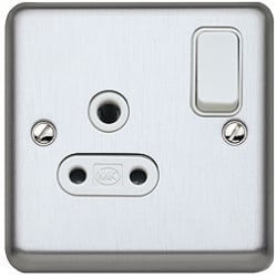 MK K2881BSS 1 Gang 5 Amp DP Switch Socket Brushed Stainless Steel