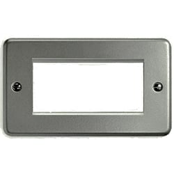 MK K184BSS Albany Plus Euro 2g 25x50mm Modular Front Plate Bru.Sta.Stl