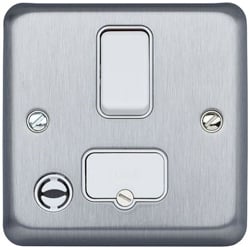 MK K931MCO 13a DP Switch Spur with Flex Outlet Matt Chrome