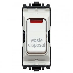 MK Grid Plus K4896NWDWHI 20a DP switch with neon marked WASTE DISPOSAL