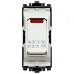 MK Grid Plus K4896NWMWHI 20a DP switch + neon marked WASHING MACHINE