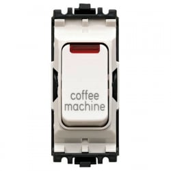 MK Grid Plus K4896NCMWHI 20a DP switch with neon marked COFFEE MACHINE