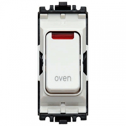 MK Grid Plus K4896NOVWHI 20a DP switch with neon marked OVEN