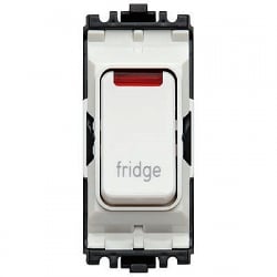 MK Grid Plus K4896NFGWHI 20a DP switch with neon marked FRIDGE