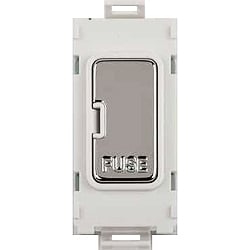 Schneider Get GUG13FCUWMS 13a Fused Grid Module White, Mirror Steel