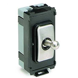 Schneider Get GUG102TBMS 10ax 2 Way Toggle Switch Black, Mirror Steel