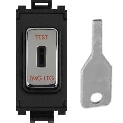 Schneider Get GUG202KELBMS 20ax 2 Way Emg.Keyswitch Black Mirror Steel