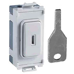 Schneider Get GUG202KWPW 20ax 2 Way Keyswitch White, White Painted