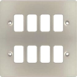 Schneider Get GUG08GPN 8 Gang Grid Plate with Grid, Pearl Nickel
