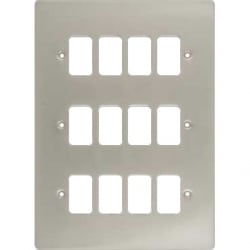 Schneider Get GUG12GPN 12 Gang Grid Plate with Grid, Pearl Nickel