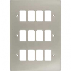 Schneider Get GUG12GMC 12 Gang Grid Plate with Grid, Metal Clad Grey