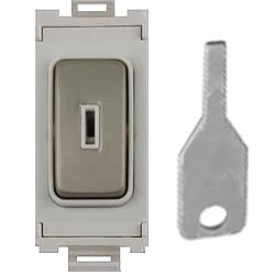 Schneider Get GUG202KWPN 20ax 2 Way Keyswitch White, Pearl Nickel