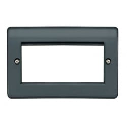 MK K184GRA Logic Plus Euro 2 Gang 50x100mm Modular Front Plate Graphite Part M Compliant