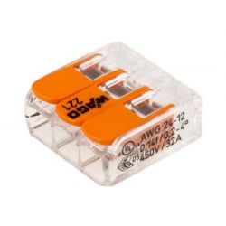 Wago 221413 0.2-4.0mm 3 Pole Lever Connector