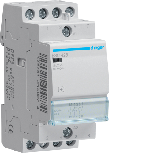 Hager ESC425 25a 230v 4 Pole Contactor