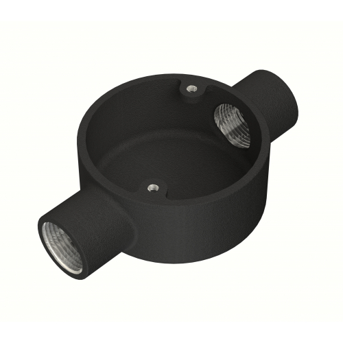 Metpro 25mm Black enamel 2 way through BESA box
