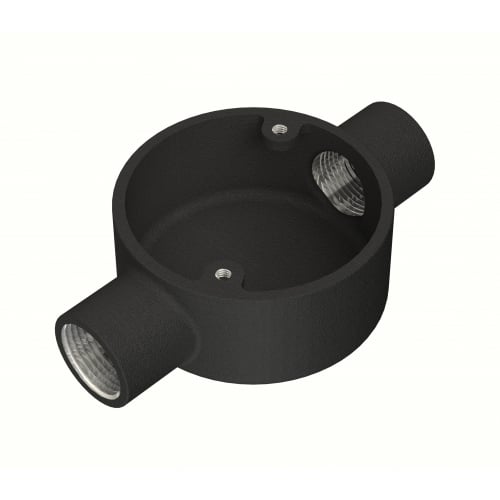 Metpro 20mm Black enamel 2 way through BESA box