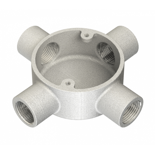 Metpro 25mm Galvanised 4 way intersection BESA box