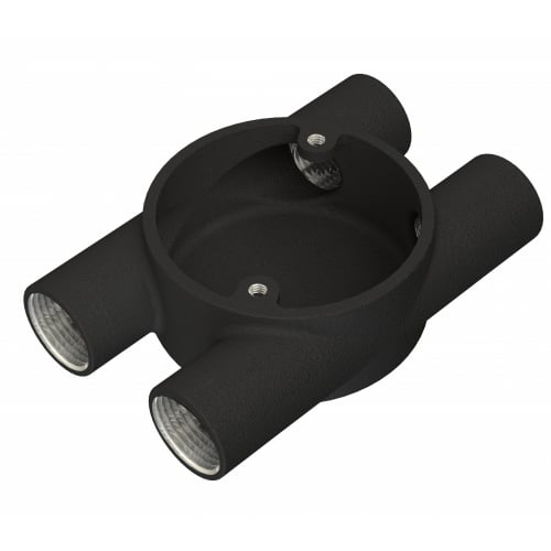 Metpro 20mm Black enamel 4 way branch 'H' BESA box