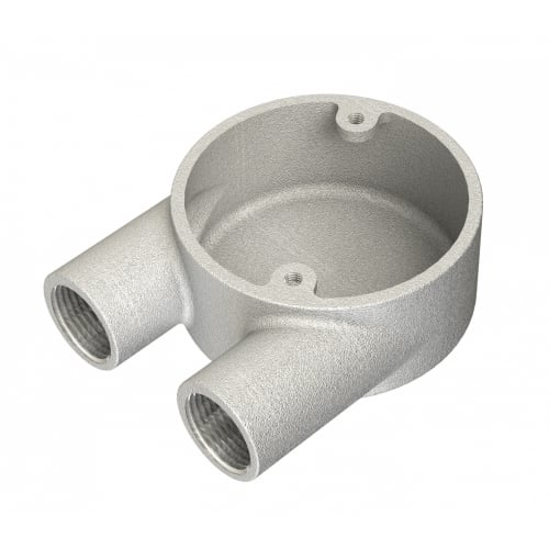 Metpro 25mm Galvanised 2 way branch 'U' BESA box