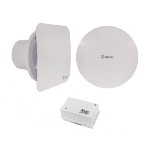 Xpelair LVCV4SR 078384 Simply Silent 100mm 24 Volt DC Constant Volume Fan now with both Square and Round Fascias