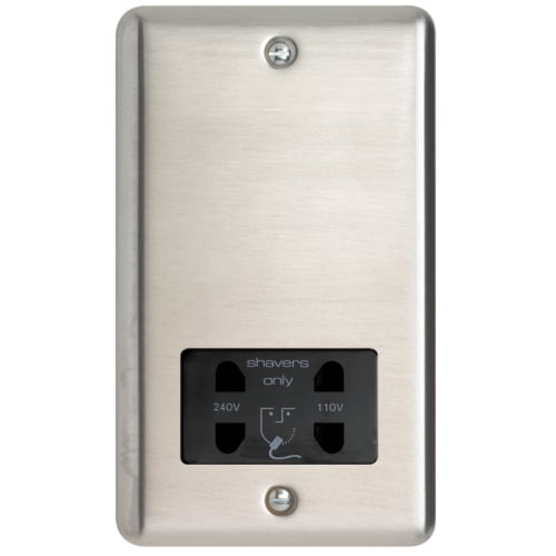 Contactum REF3300BSB Reflect 110/230v Shaver Socket Brushed Steel