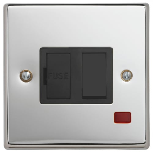 Contactum SIG3367PSB Signature 13a switched spur, neon Polished Chrome