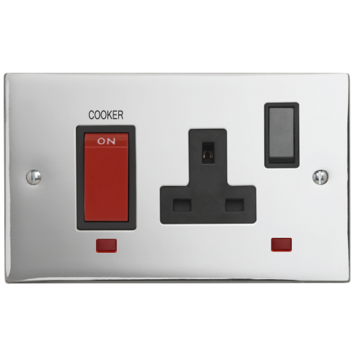Contactum SIG3457PSB Signature 45a DP 2g Cooker Unit with Neon, Polished Chrome