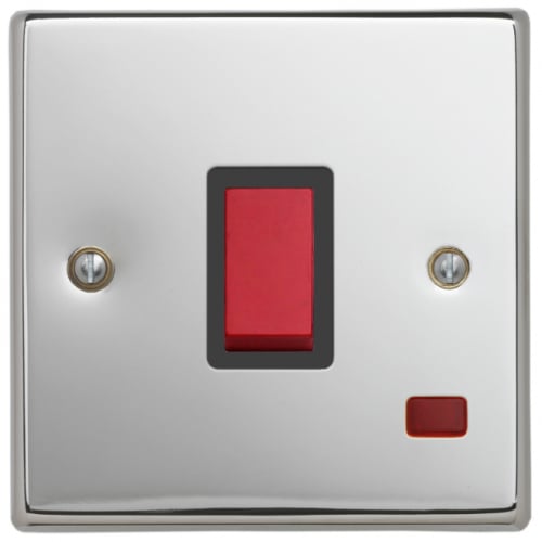 Contactum SIG3787PSB Signature  32a 1g DP Switch Neon Polished Chrome