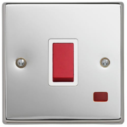 Contactum SIG3787PSW Signature  32a 1g DP Switch Neon Polished Chrome