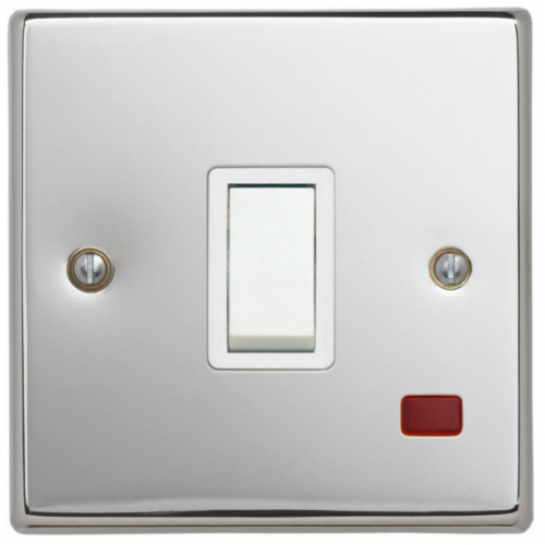 Contactum SIG3797PSW Signature 20a 1g D P Switch, Neon Polished Chrome