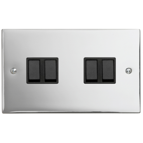 Contactum SIG3742PSB Signature 4gang 2way 10amp Switch Polished Chrome