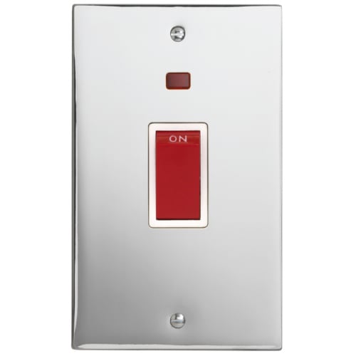 Contactum SIG3747PSW Signature 45a 2g Vertical DP Switch Neon Polished Chrome