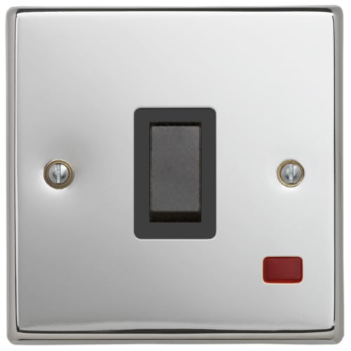 Contactum SIG3797PSB Signature 20a 1g D P Switch, Neon Polished Chrome