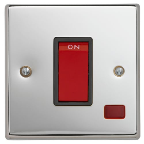 Contactum SIG3757PSB Signature 45a 1g Square DP Switch Neon Polished Chrome