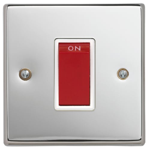 Contactum SIG3756PSW Signature 45a 1g Square DP Switch Polished Chrome