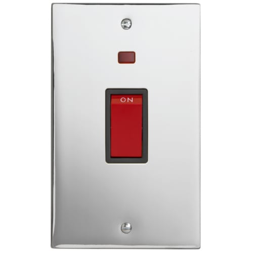 Contactum SIG3747PSB Signature 45a 2g Vertical DP Switch Neon Polished Chrome
