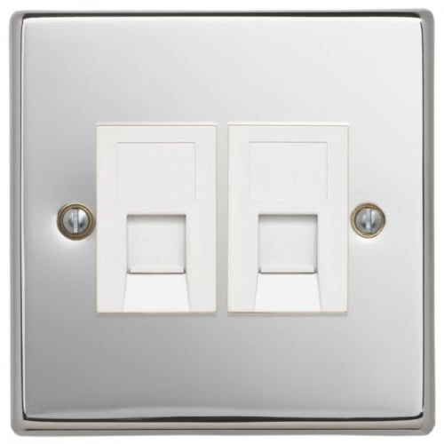 Contactum SIG3181PSW Signature 2g RJ45 CAT5e Data Socket Polished Chrome