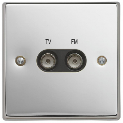 Contactum SIG3158PSB Signature TV/FM Diplexer Socket Polished Chrome
