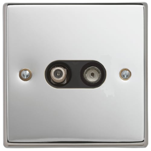 Contactum SIG3152PSB Signature 2g Satellite Socket Polished Chrome