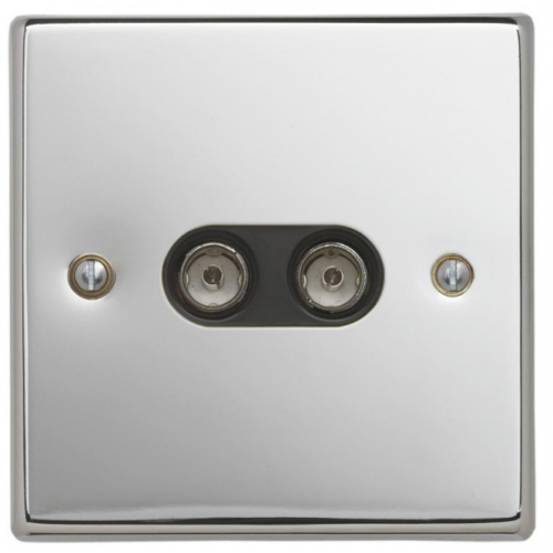 Contactum SIG3148PSB Signature 2g TV/FM Socket Polished Chrome