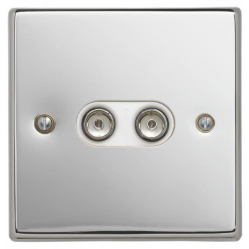 Contactum SIG3148PSW Signature 2g TV/FM Socket Polished Chrome