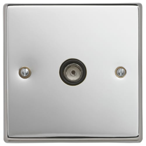 Contactum SIG3147PSB Signature 1g TV/FM Socket Polished Chrome