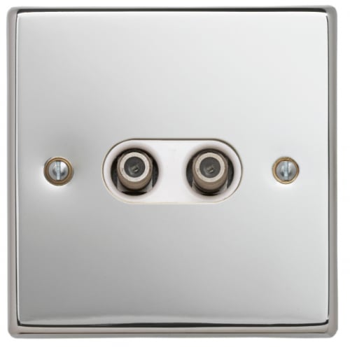 Contactum SIG3152PSW Signature 2g Satellite Socket Polished Chrome