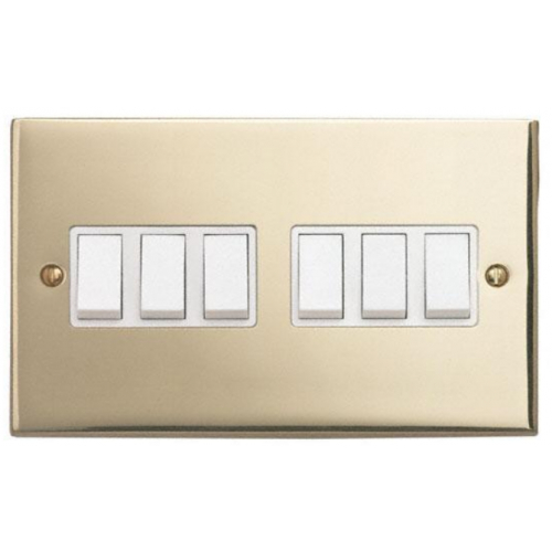 Contactum 3762EBW 6g 2 Way 10a Edwardian Plain Brass Switch