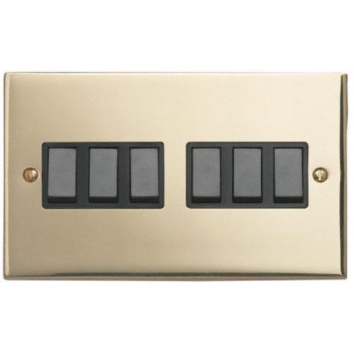 Contactum 3762EBB 6g 2 Way 10a Edwardian Plain Brass Switch